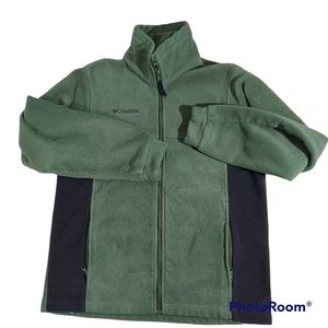 Columbia Green black zipper fleece jacket 14/16